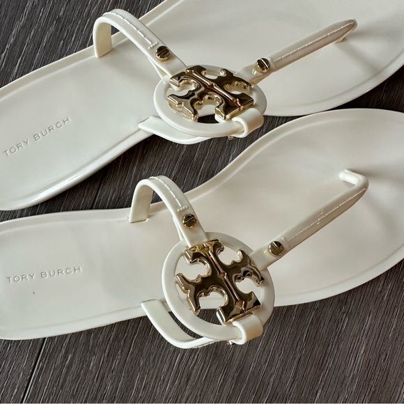Tory Burch Mini Miller Jelly Sandal Ivory Size 9 - Picture 8 of 8